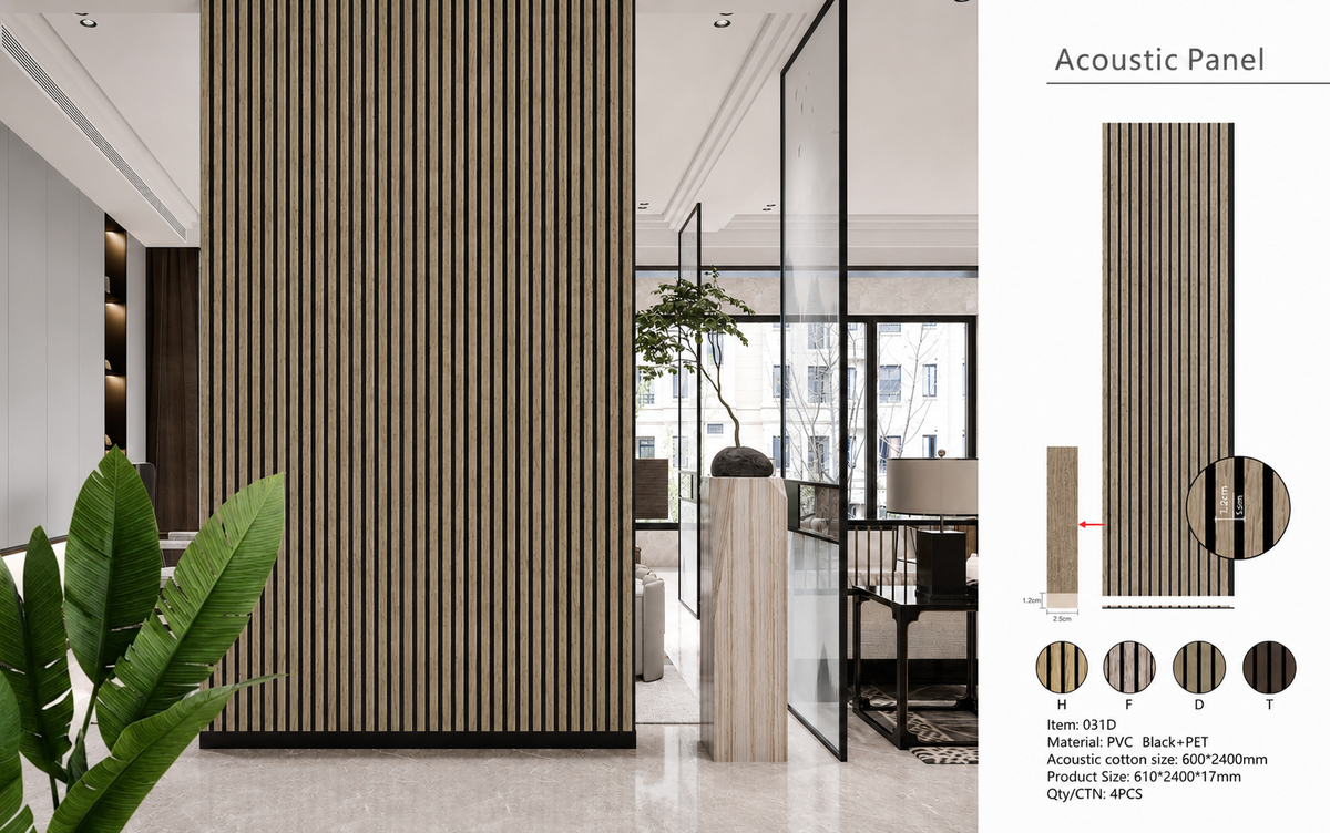 Wall Panel 31D - Dark Oak - Premium Acoustic - 240cm - (1 pack / 4pcs)