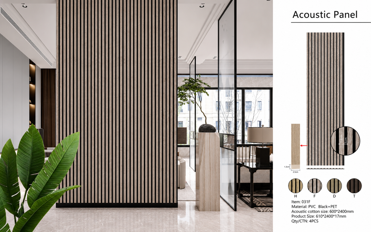 Wall Panel 31F - Grey Oak - Premium Acoustic - 240cm - (1 pack / 4pcs)