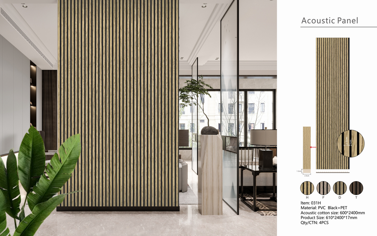 Wall Panel 31H - Oak - Premium Acoustic - 240cm - (1 pack / 4pcs)