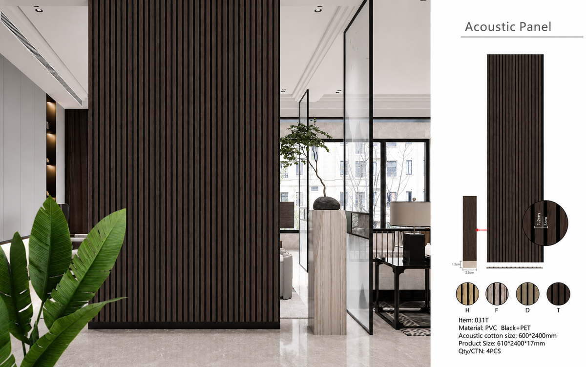 Wall Panel 31T - Walnut - Premium Acoustic - 240cm - (1 pack / 4pcs)