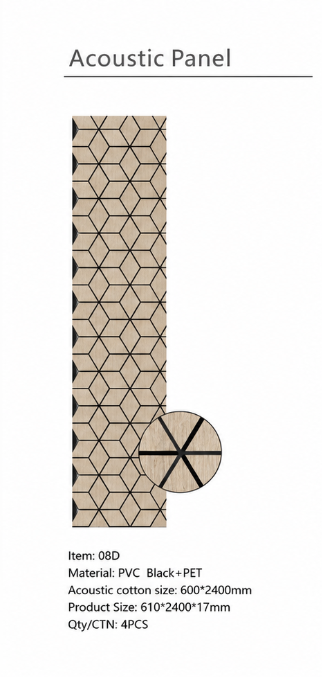 Wall Panel 08D - Dark Oak - Blocks - 240cm - (1 pack / 4pcs)