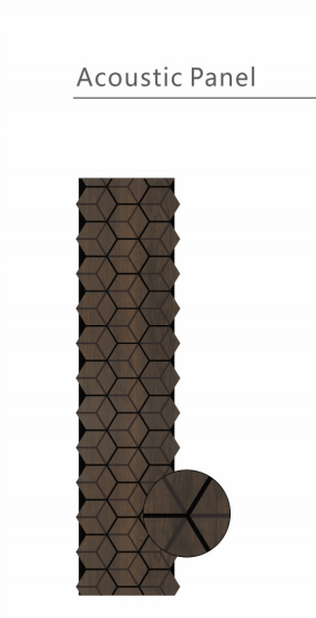 Wall Panel 08T - Walnut - Blocks - 240cm - (1 pack / 4pcs)