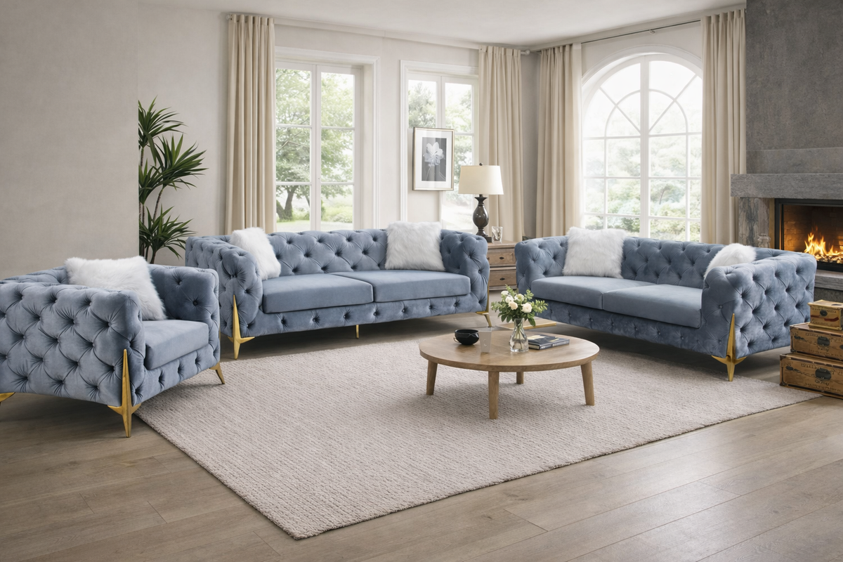 G-Paris Grey Shimmer Sofa (3+2+1)