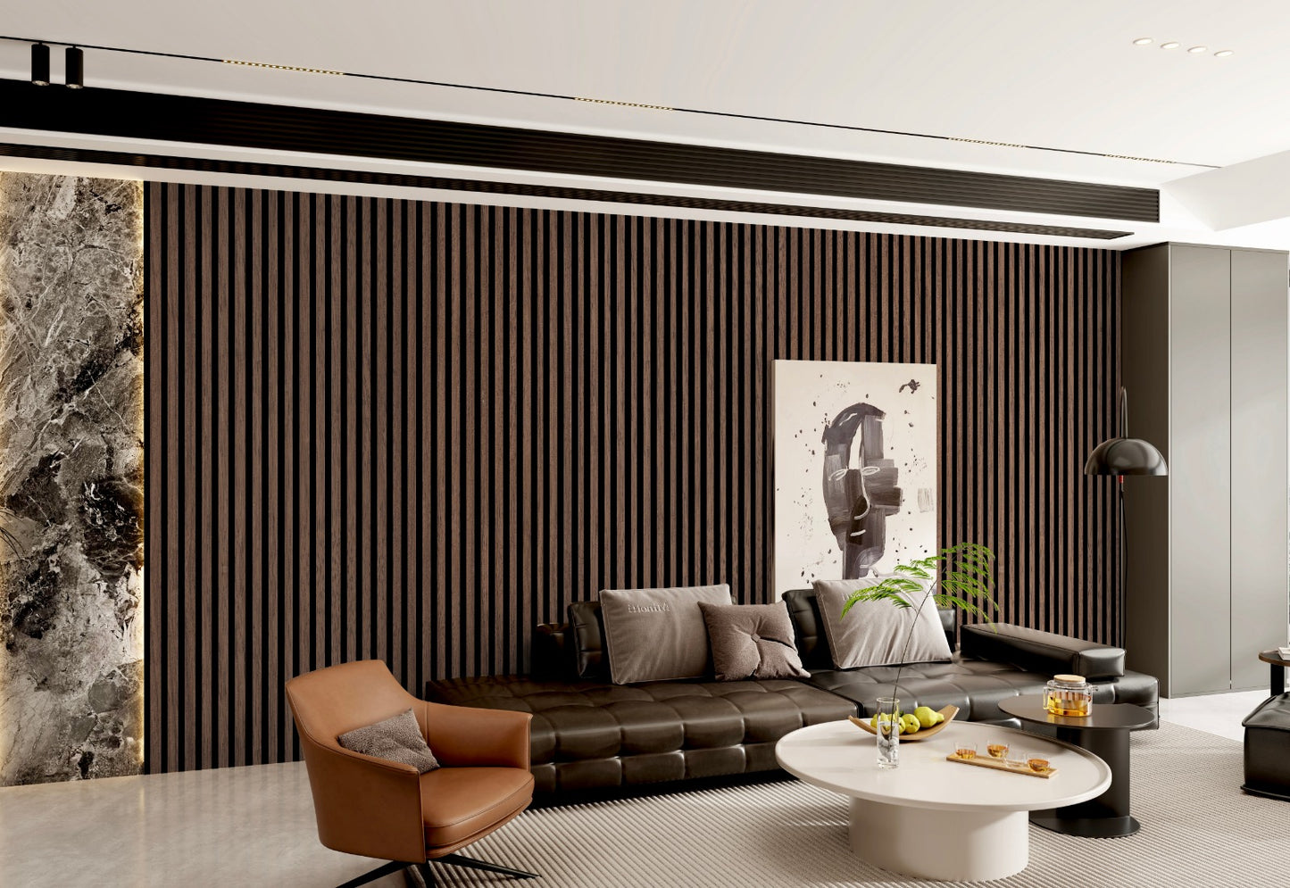 Wall Panel 61T - Walnut - PVC - 240cm - (1 pack / 8pcs)