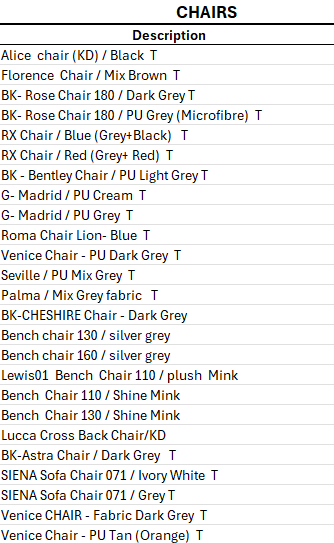 Clearance Chairs