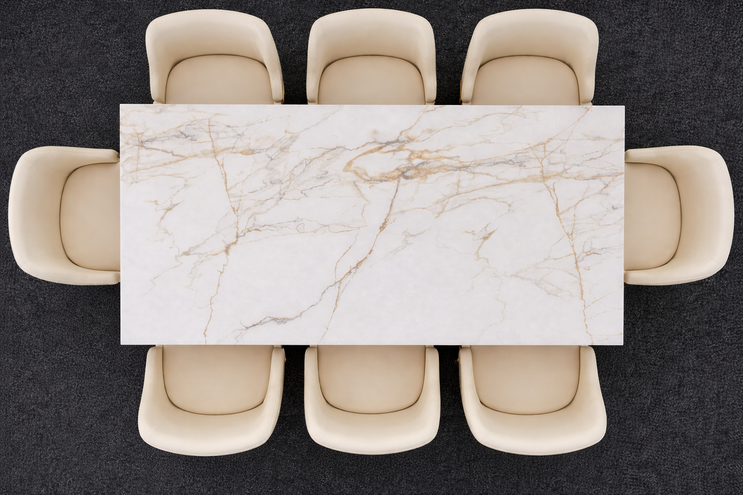 Gold and White Marble Top