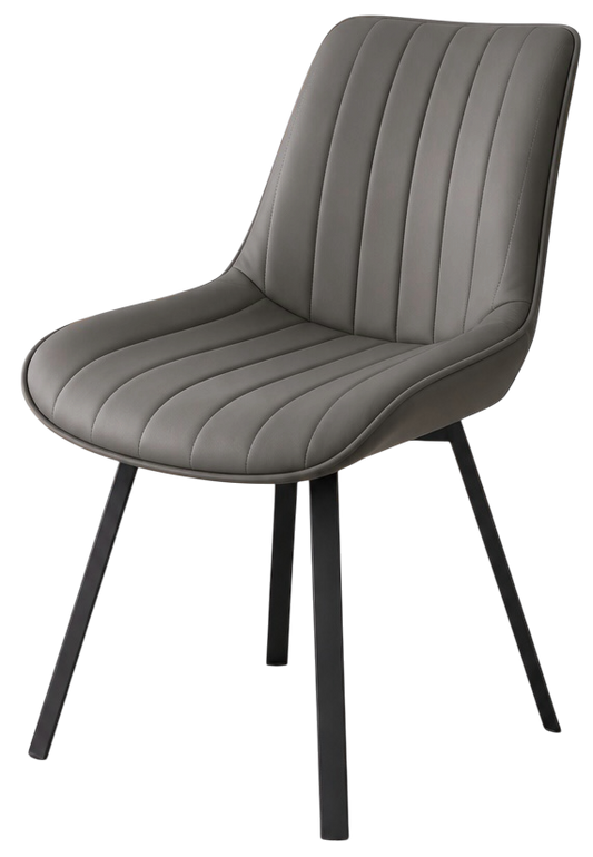Roco 360º Grey PU Chair (Black Legs)