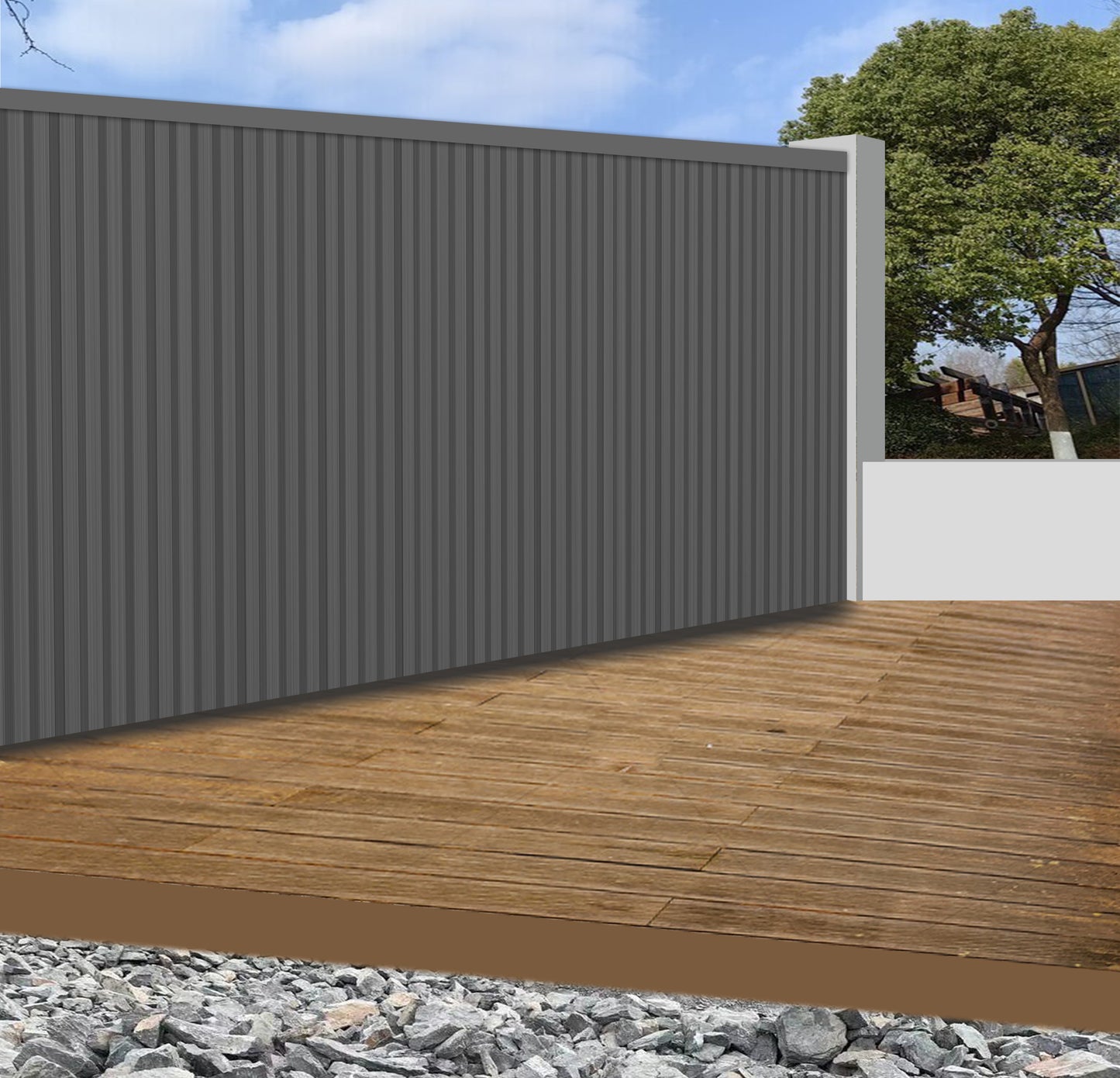 Wall Panel 83B - Grey - Outdoor - 180cm/290cm - (1 pack / 6pcs)