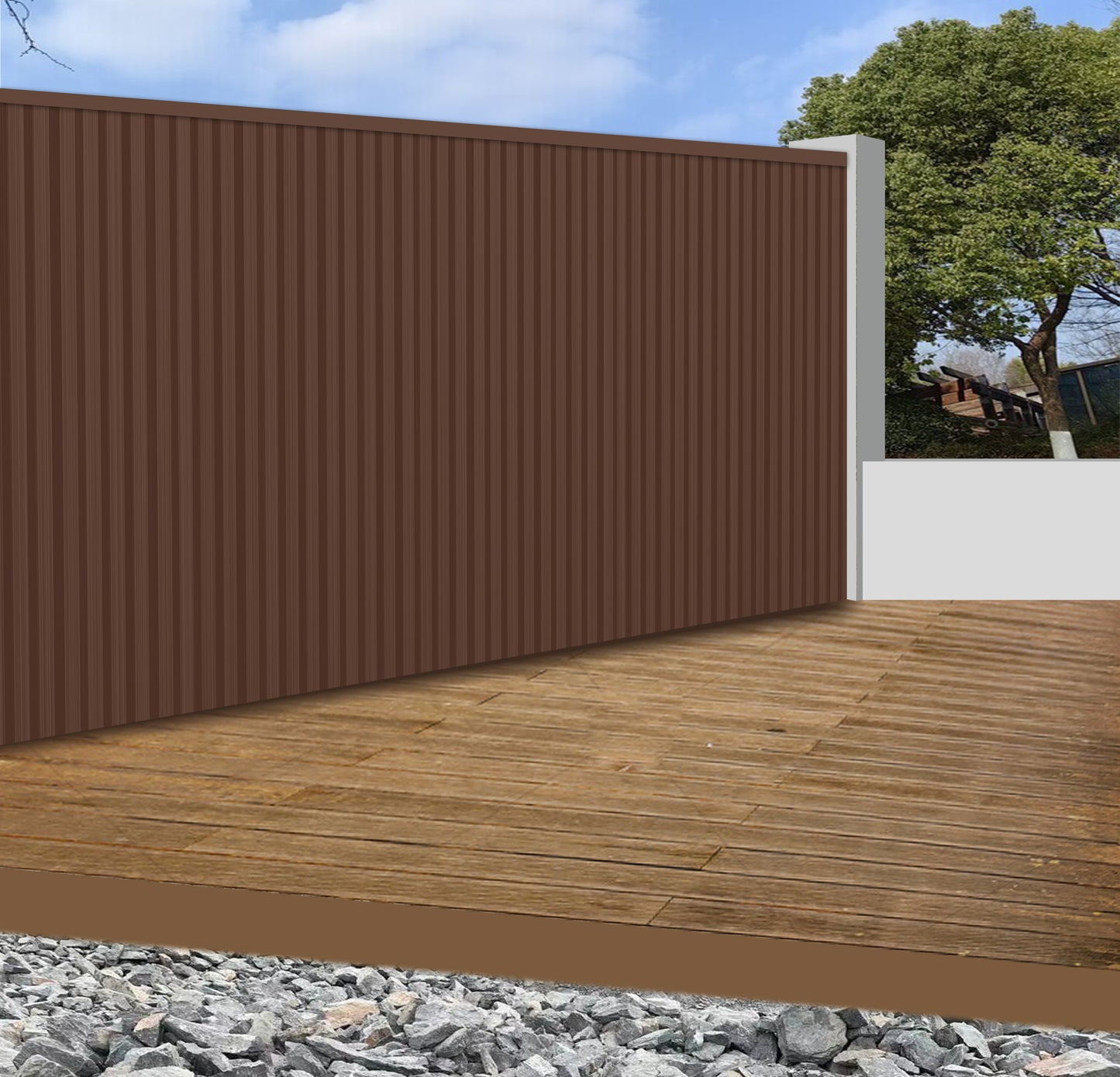 Wall Panel 83C - Light Brown - Outdoor - 180cm/290cm - (1 pack / 6pcs)