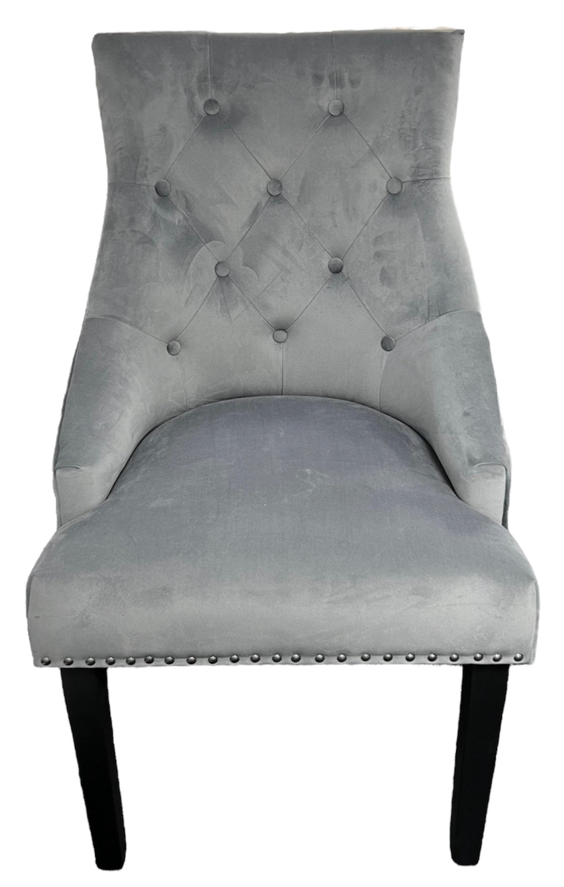 Cheshire Dark Grey Chair (Black Ring Knocker/Black Legs)