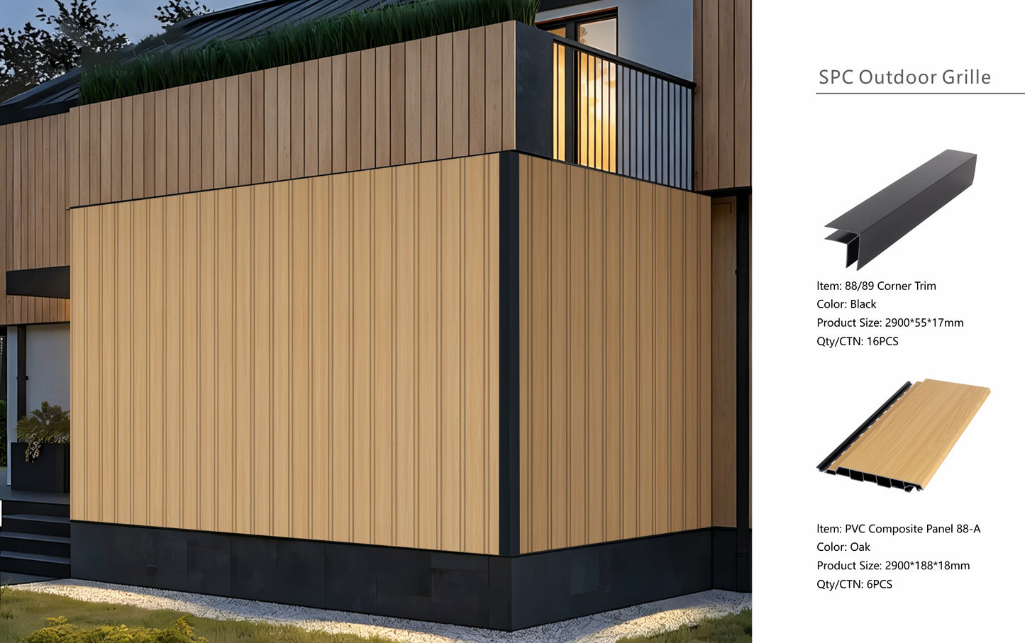 Wall Panel 88A - Oak - Outdoor - 290cm - (1 pack / 6pcs)
