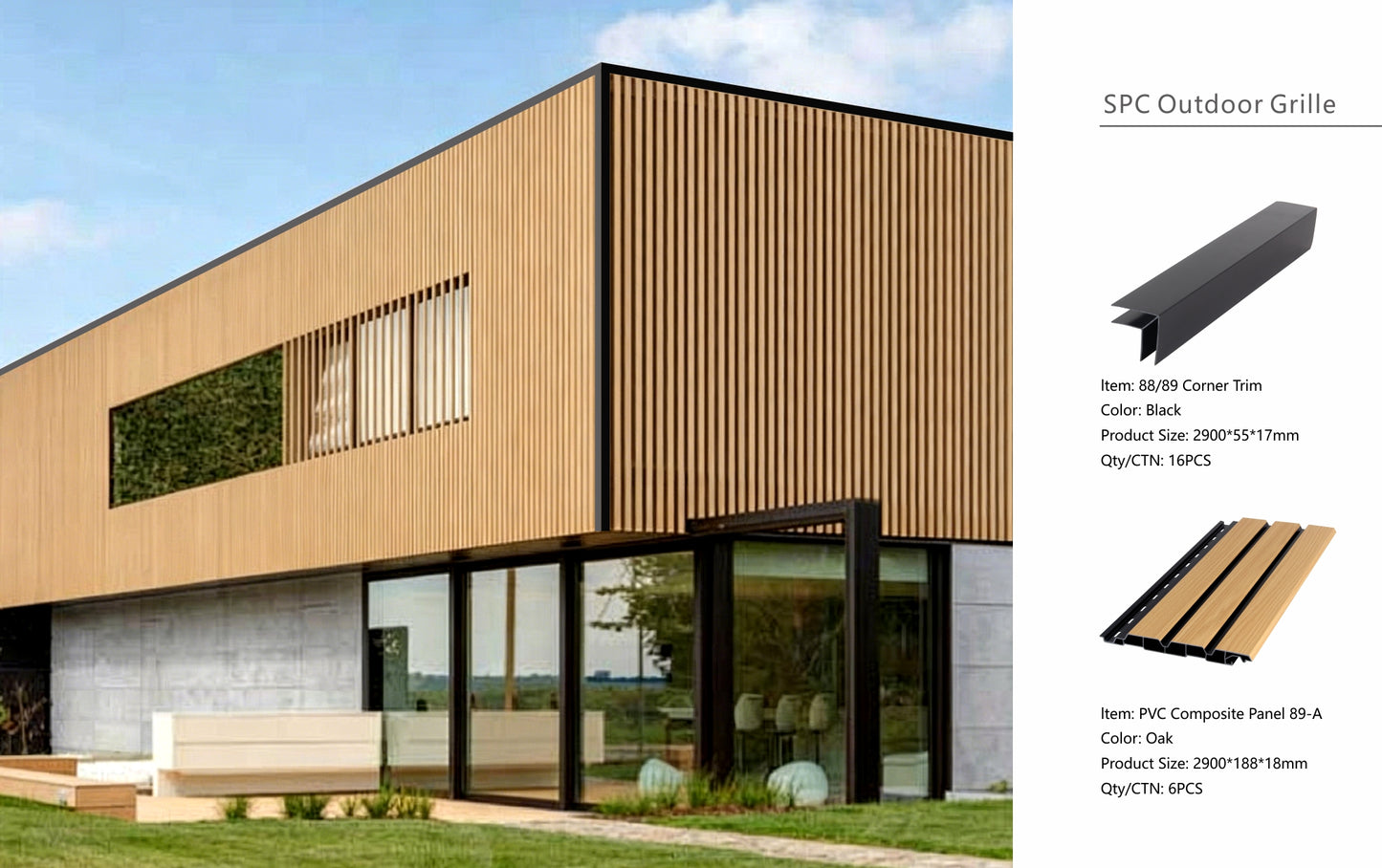 Wall Panel 89A - Oak - Outdoor - 290cm - (1 pack / 6pcs)