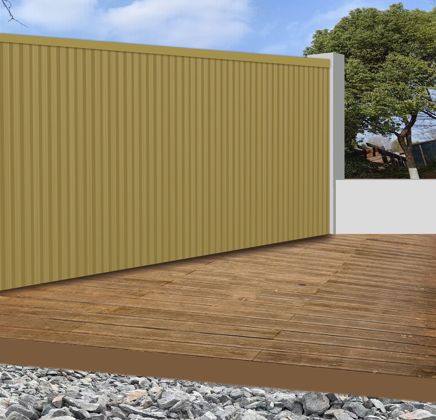 Wall Panel 83F - Khaki - Outdoor - 290cm - (1 pack / 6pcs)