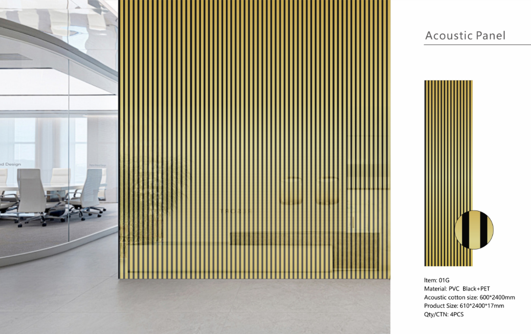 Wall Panel 01G - Shiny Gold - Acoustic - 240cm - (1 pack / 4pcs)