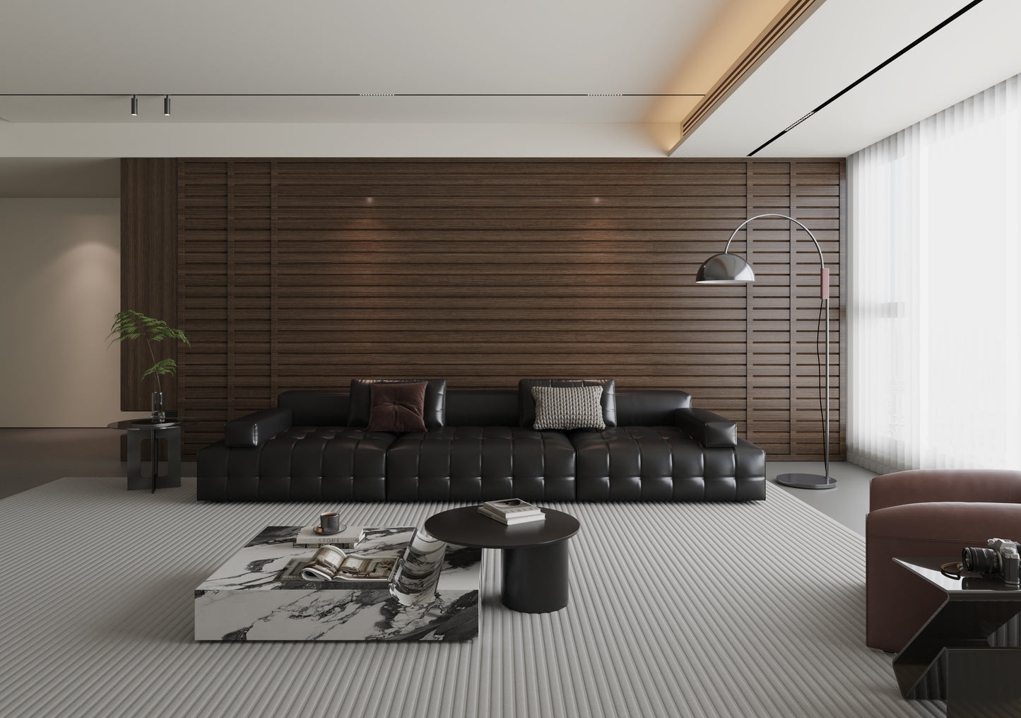Wall Panel 63T - Walnut - PVC - 240cm - (1 pack / 8pcs)