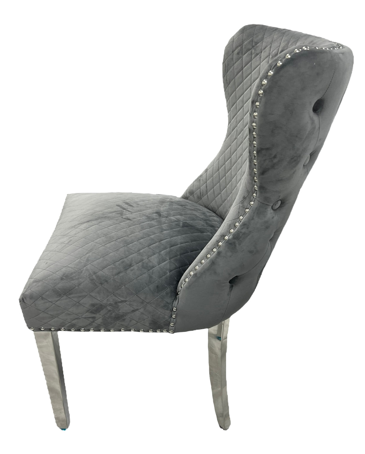 Lewis 01 Plush Chair (Lion Knocker/Chrome Legs)