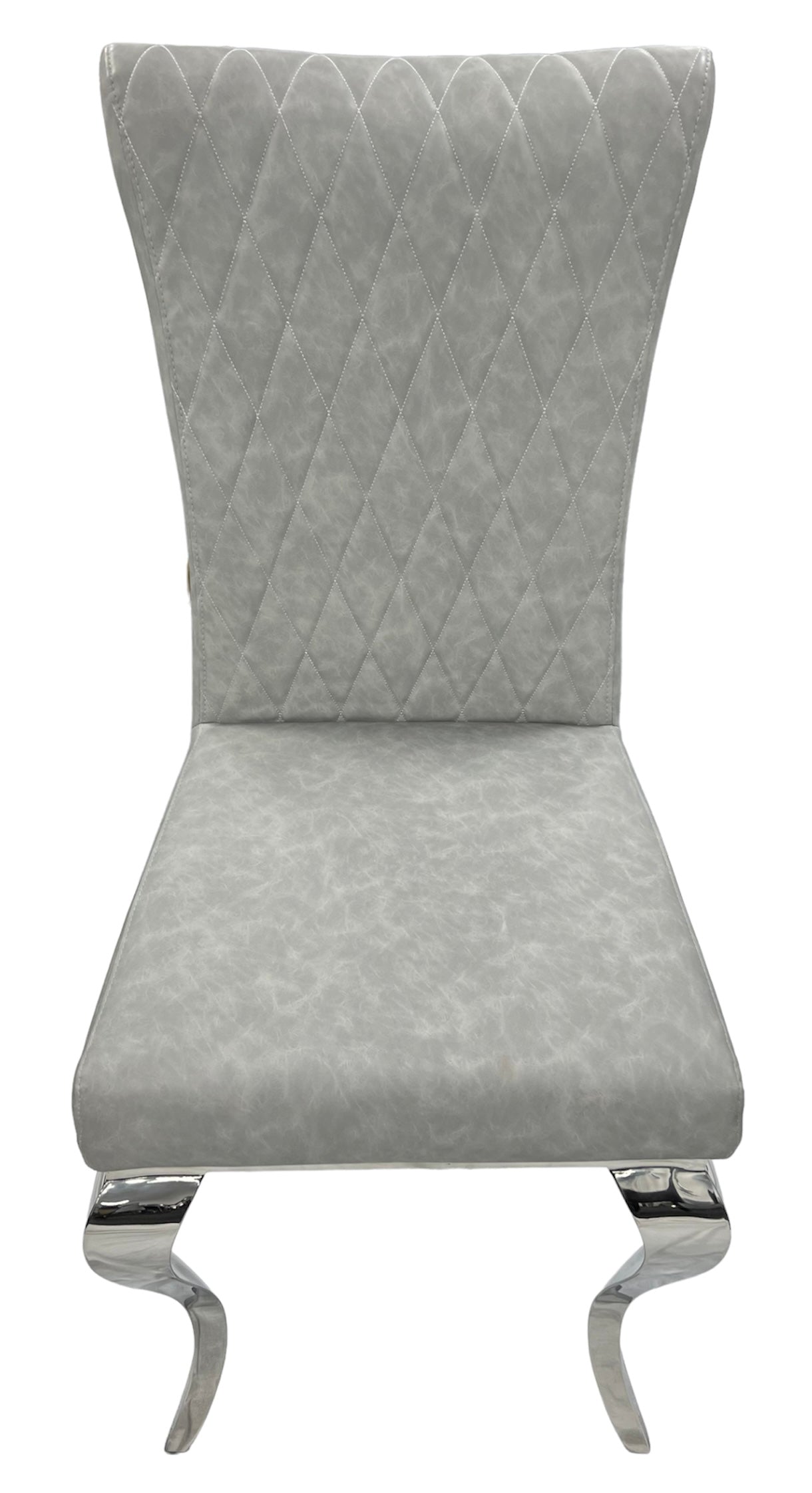 London PU Light Grey Chair (Chrome Legs)