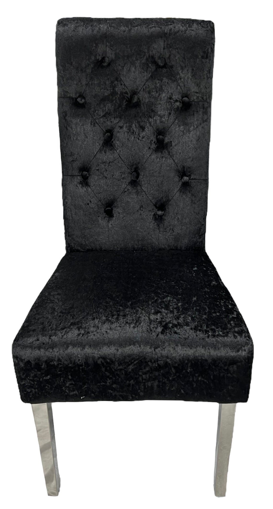 Lucy 01 Crushed Black Chair (Lion Knocker/Chrome Legs)