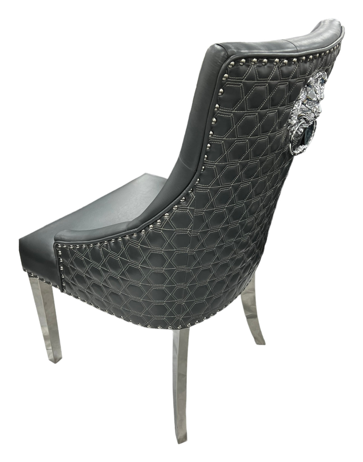 Roma PU Chair (Lion Knocker/Chrome Legs)