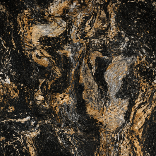 Wall Panel 011C - Gold and Black Marble - Wall Board - 240cm - (1 pack / 2pcs)