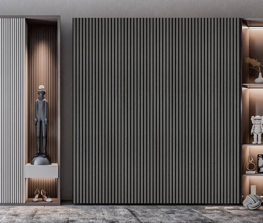 Wall Panel 01B - Light Grey - Acoustic - 240cm - (1 pack / 4pcs)