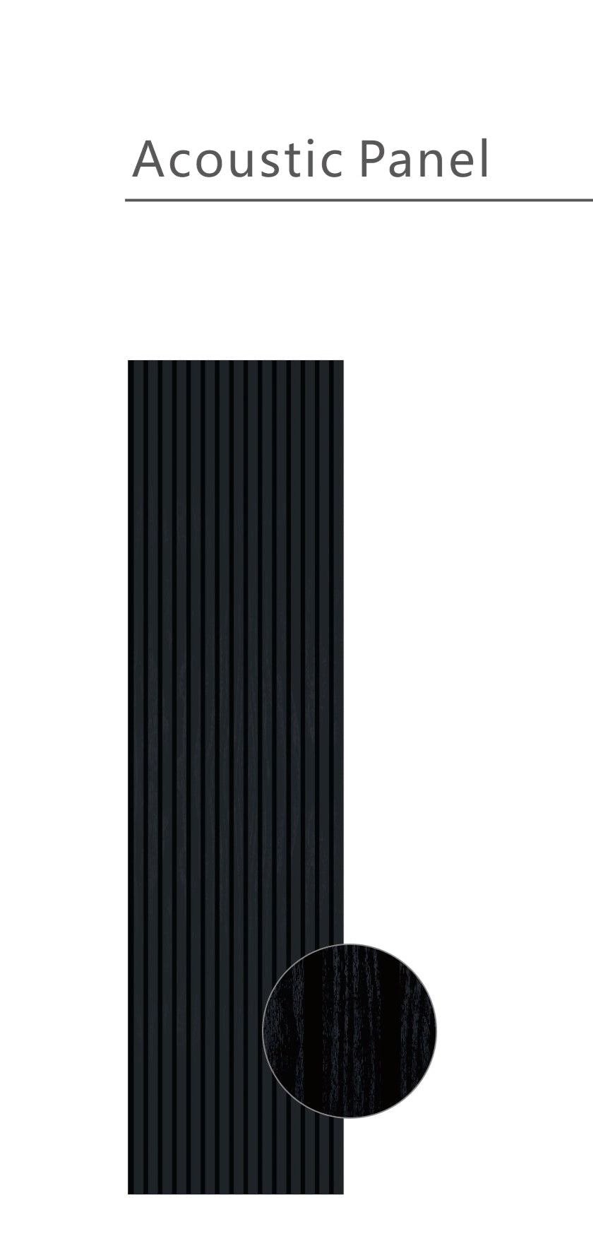 Wall Panel 01E - Black - Acoustic - 240cm - (1 pack / 4pcs)