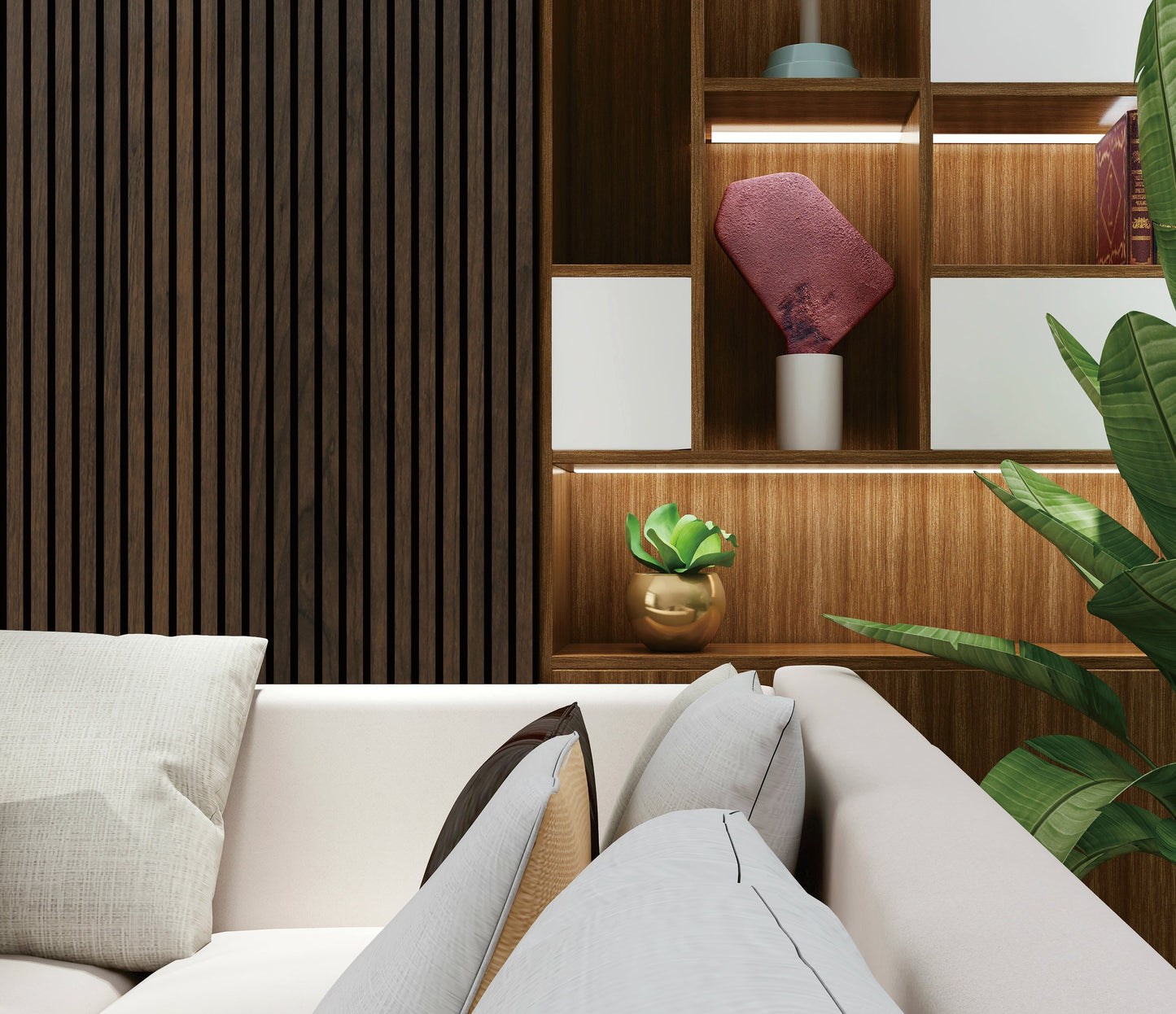 Wall Panel 02WT - Walnut - Acoustic - 280cm - (1 pack / 3pcs)