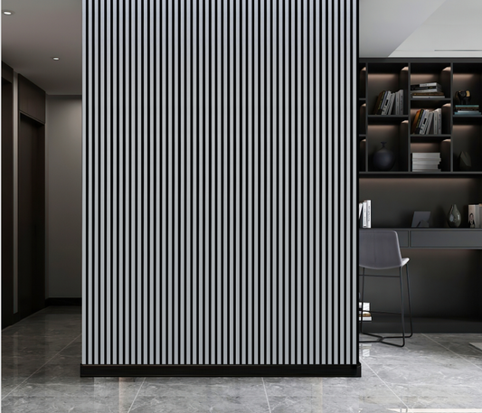 Wall Panel 01WH - Metallic Light Grey - Acoustic - 240cm - (1 pack / 4pcs)