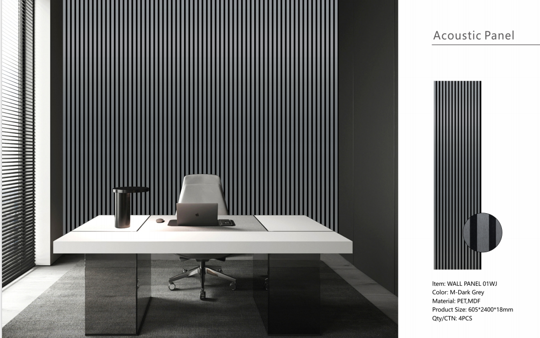 Wall Panel 01 WJ / Metallic-Dark Grey (Acoustic) - 1 pack(4pcs)