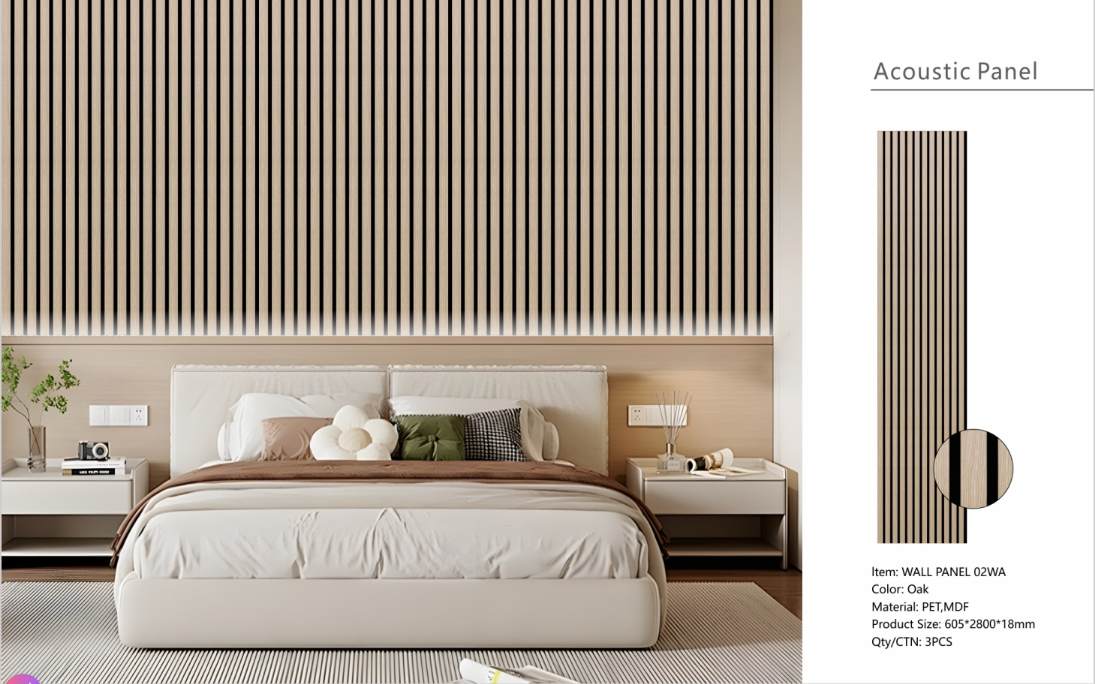 Wall Panel 02WA - Oak - Acoustic - 280cm - (1 pack / 3pcs)