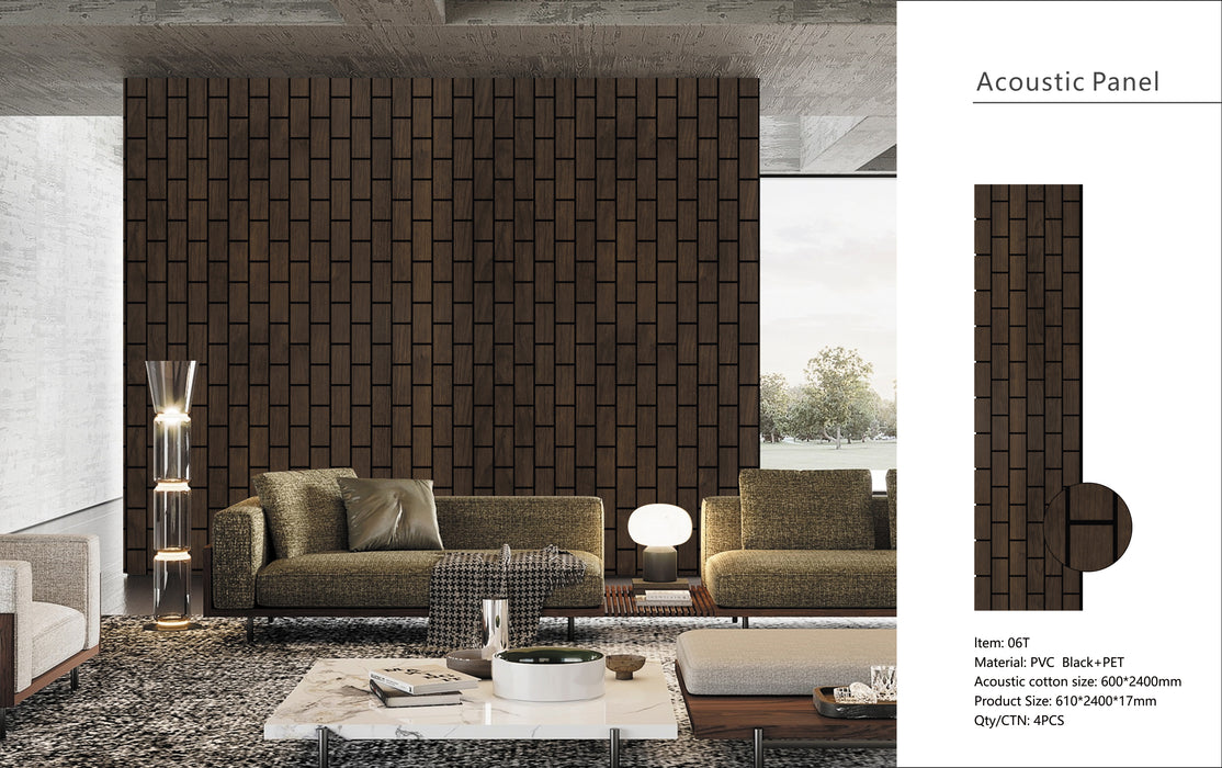 Wall Panel 06 T (Vertical wall panel) / Walnut - 1 pack(4pcs)