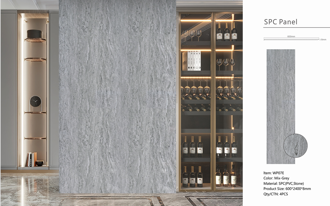 Wall Panel 07E - Mix Grey Marble - Wall Board - 240cm - (1 pack / 4pcs)