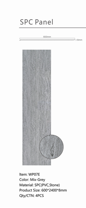 Wall Panel 07E - Mix Grey Marble - Wall Board - 240cm - (1 pack / 4pcs)