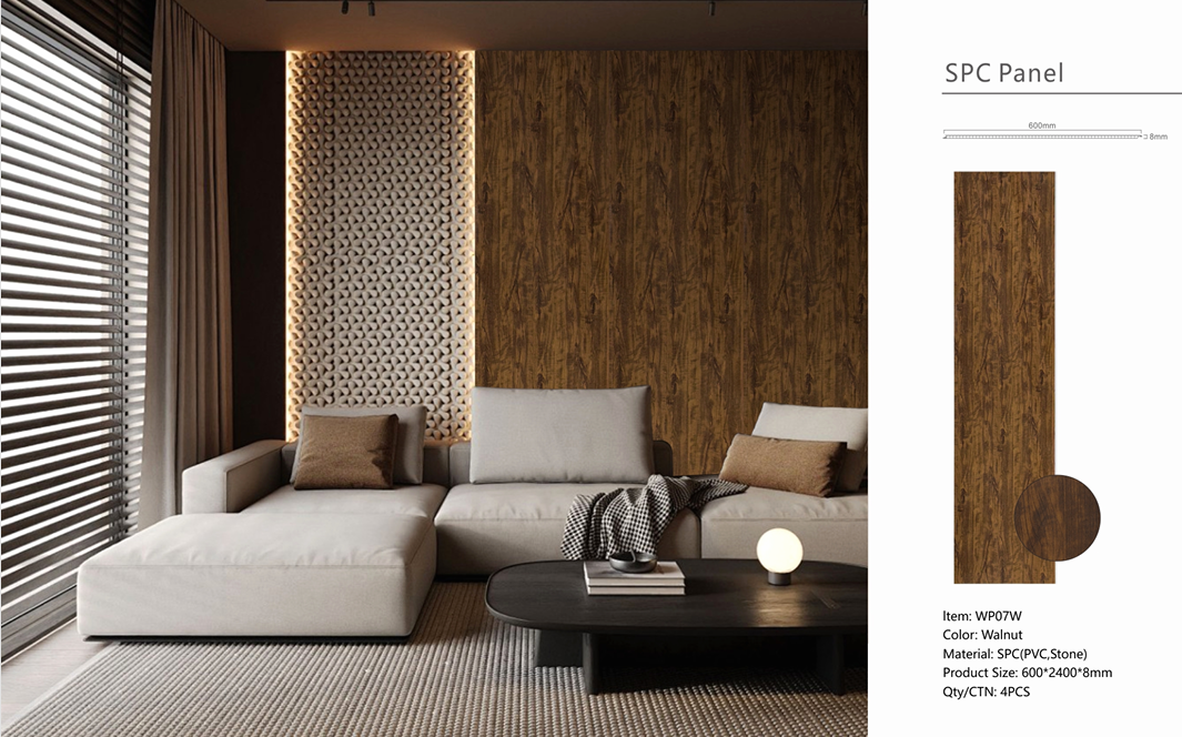 Wall Panel 07W / Walnut (Wall Board) -  1 pack(4pcs)