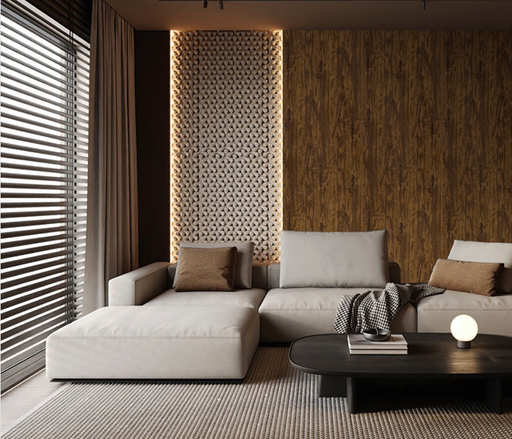 Wall Panel 02 WT/ Walnut 280cm (Acoustic) - 1 pack(3pcs)