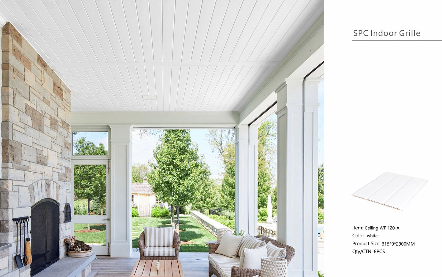 Ceiling 120A - White - 290cm - (1 Pack / 8pcs)