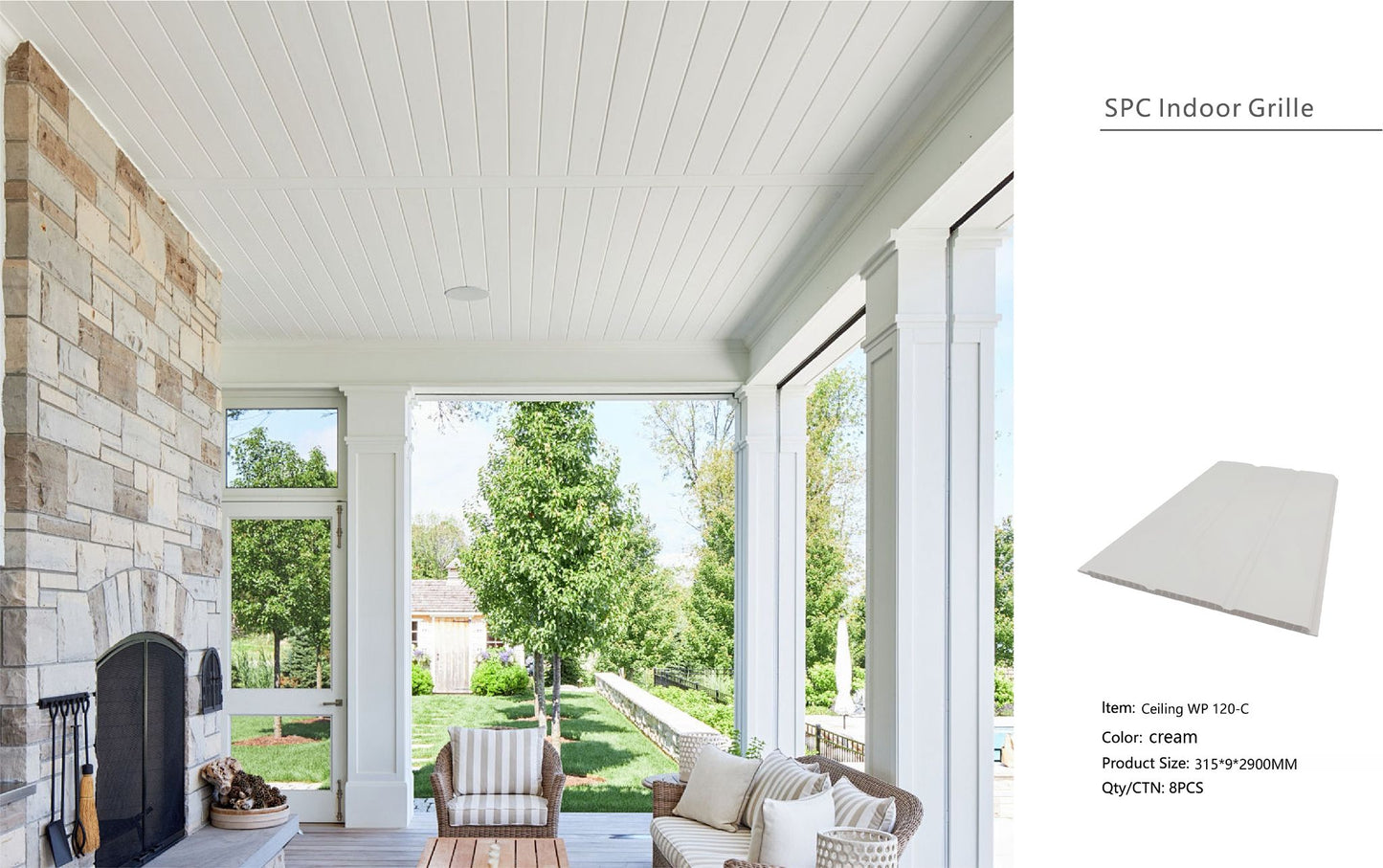 Ceiling 120C - Cream - 290cm - (1 Pack / 8pcs)