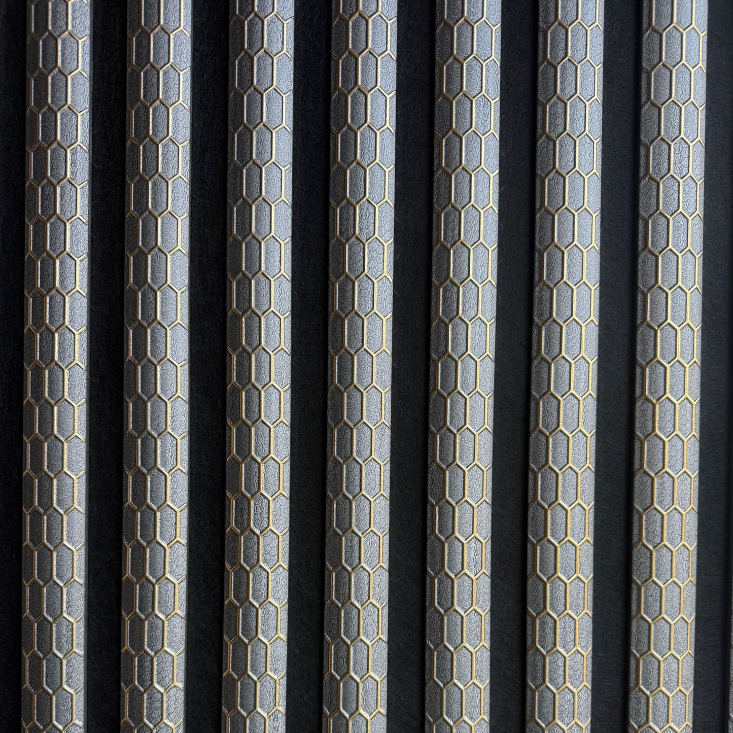 Wall Panel 013A - PS Gold and Grey - Acoustic - 240cm - (1 pack / 4pcs)