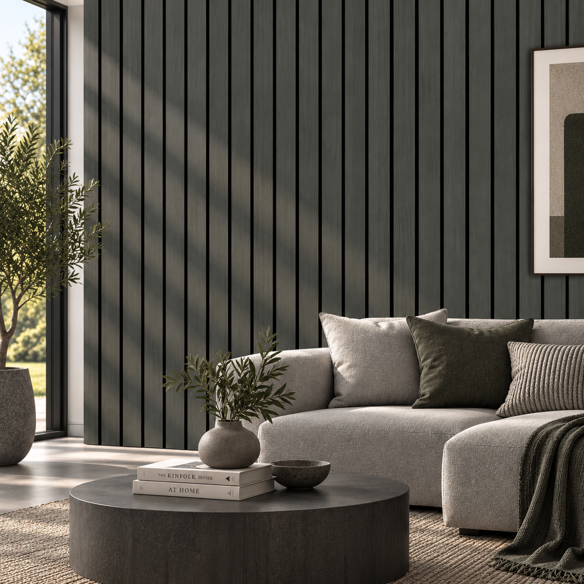 Wall Panel 17E - Black - Wide Slat Acoustic - 240cm - (1 pack / 4pcs)