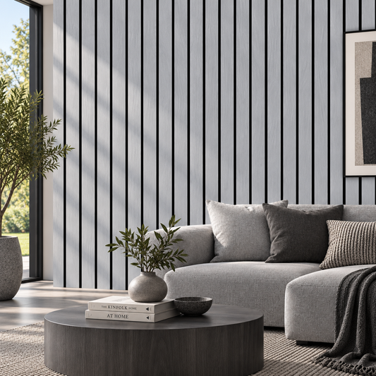 Wall Panel 17F - Grey Oak - Wide Slat Acoustic - 240cm - (1 pack / 4pcs)