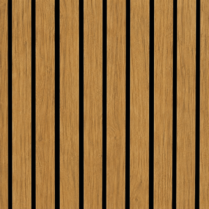 Wall Panel 17P - Teak Oak - Wide Slat Acoustic - 240cm - (1 pack / 4pcs)