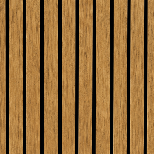 Wall Panel 17P - Teak Oak - Wide Slat Acoustic - 240cm - (1 pack / 4pcs)