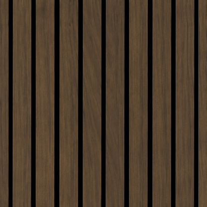 Wall Panel 17T - Walnut - Wide Slat Acoustic - 240cm - (1 pack / 4pcs)