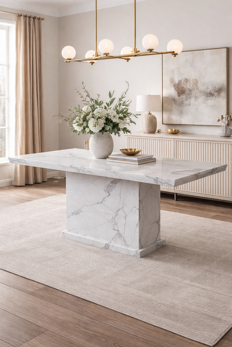 MB White Marble 1.5m Dining Table