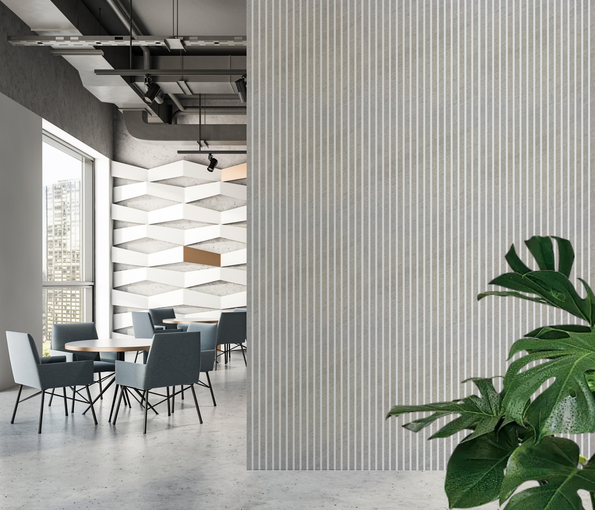 Wall Panel 32R - Concrete - Acoustic - 240cm - (1 pack / 4pcs)