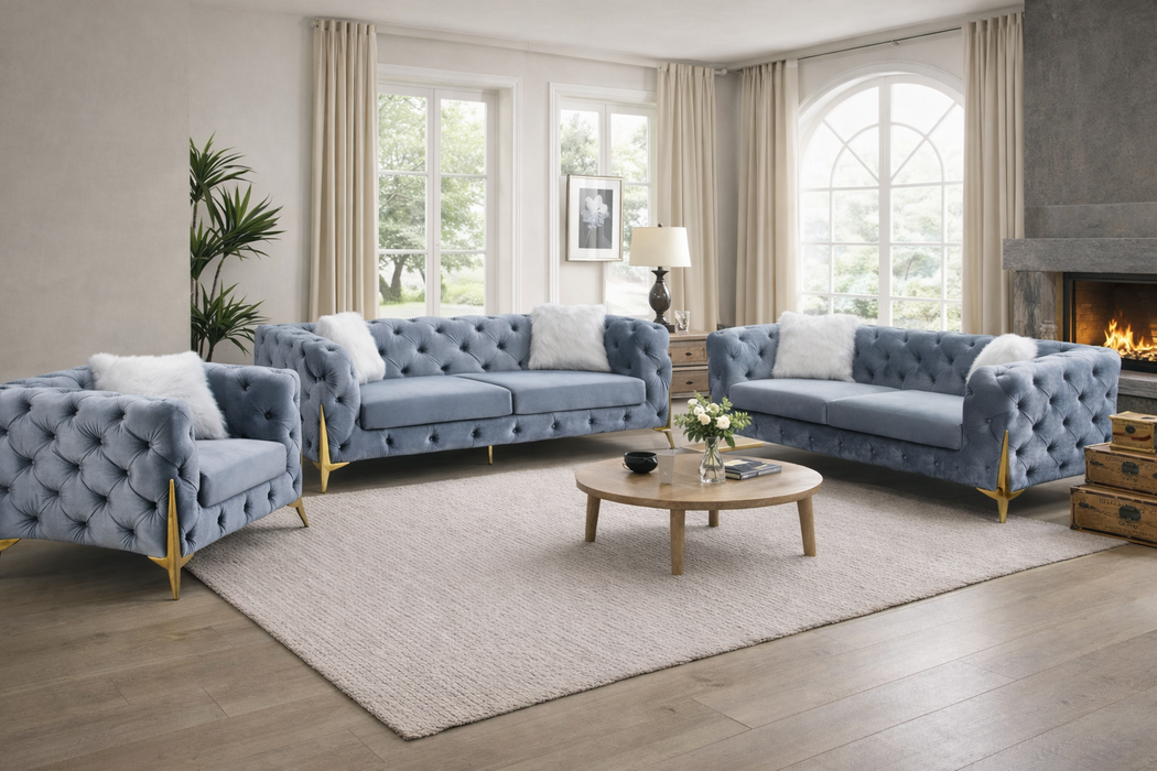 G-Paris Grey Shimmer 3+2+1 Sofa