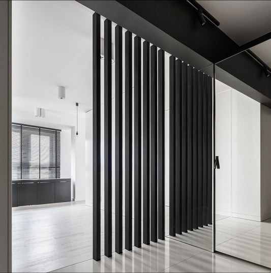 Room Divider 51E - Black - PVC - 280cm - (1 pack / 6pcs)