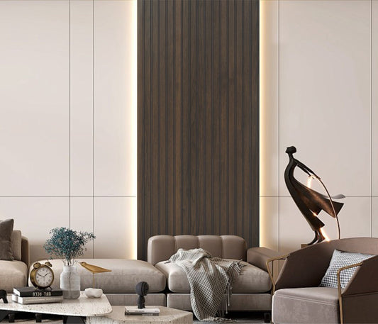 Wall Panel 64T - Walnut - Acoustic - 240cm - (1 pack / 8pcs)