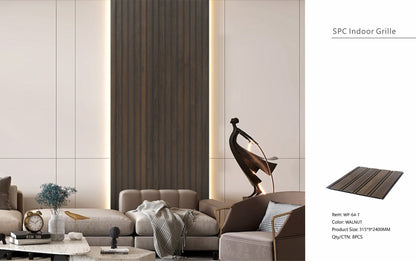 Wall Panel 64T - Walnut - Acoustic - 240cm - (1 pack / 8pcs)
