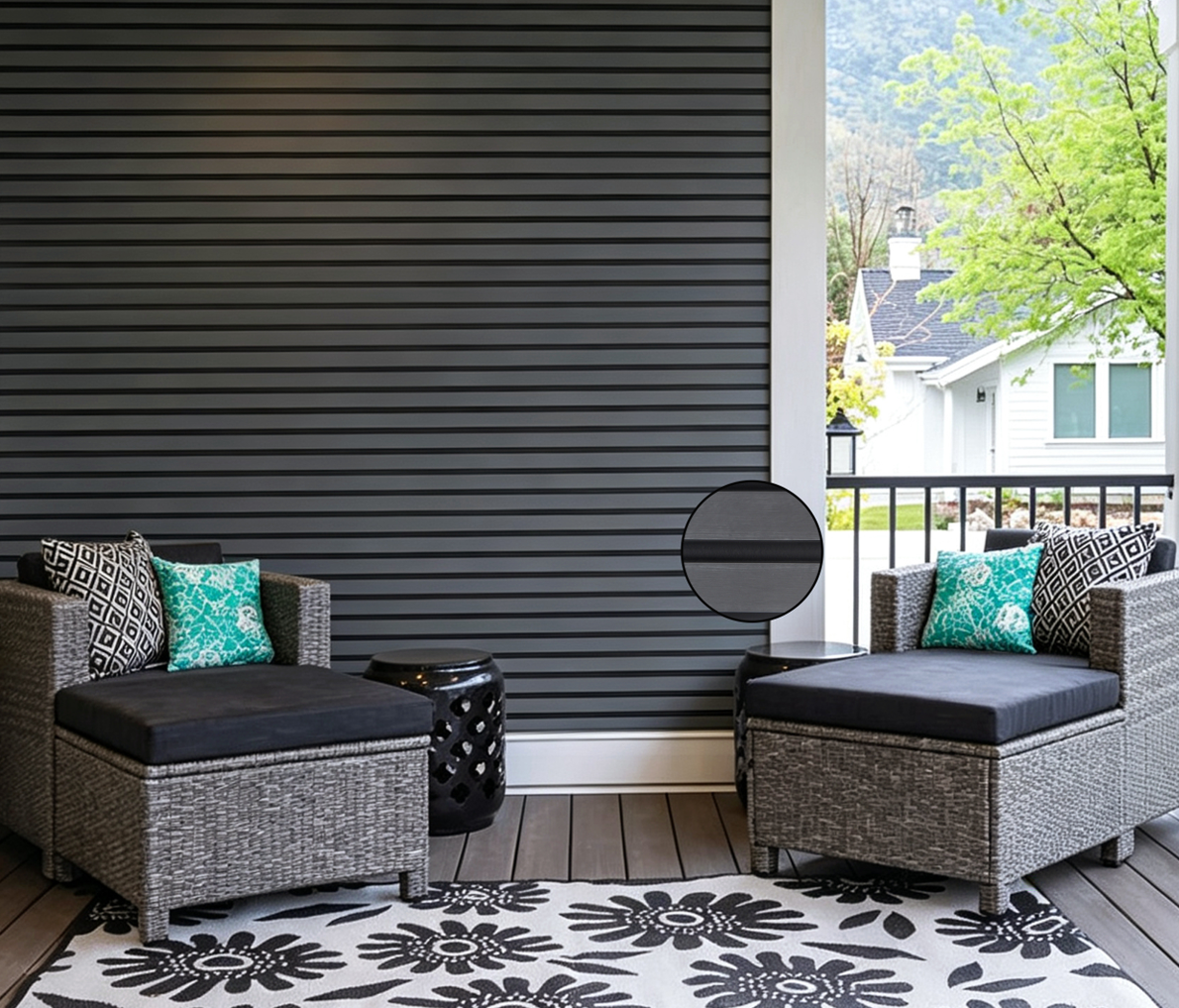Wall Panel 74B - Dark Grey - Outdoor - 290cm - (1 pack / 6pcs)